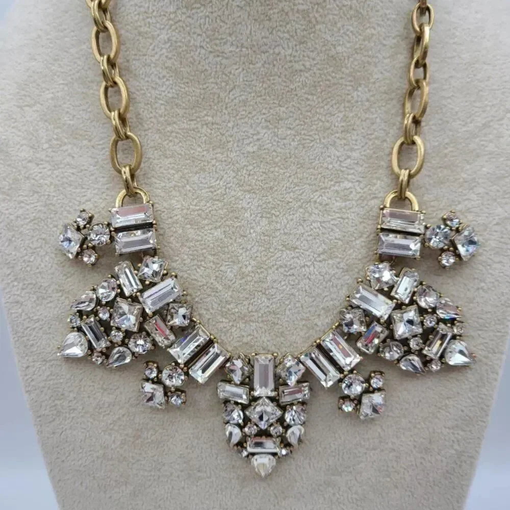 J Crew Clear Crystal Statement Necklace